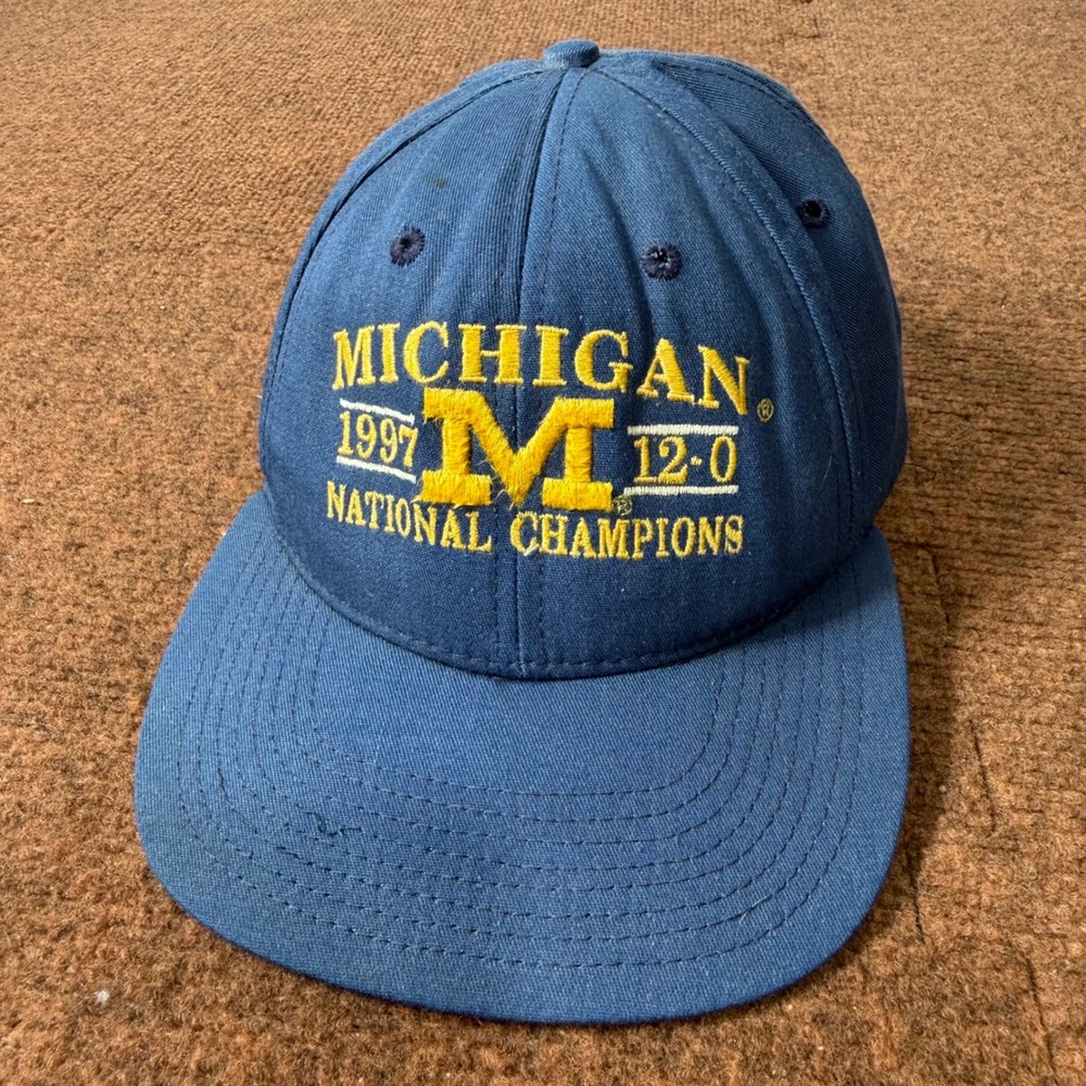 Vintage Michigan 1997 National Champions Hat University Square Snapback USA Made